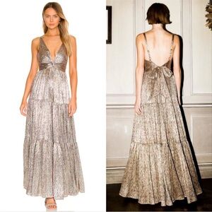 NWT Sabina Musayev Pacific Dress Gold Foil